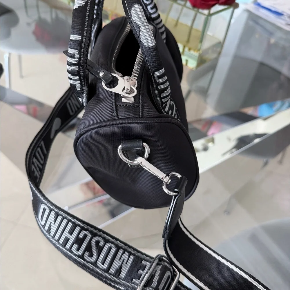 Love Moschino Mini Duffle Crossbody Black Logo Bag - Picture 2 of 4